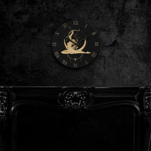 Zodiac Goddess Cosmic Gold Sagittarius Astrology Runde Wanduhr