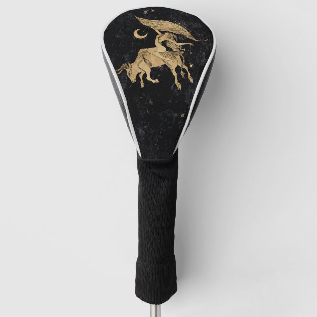 Zodiac Goddess | Cosmic Gold Taurus Astrologie Golf Headcover (Vorderseite)