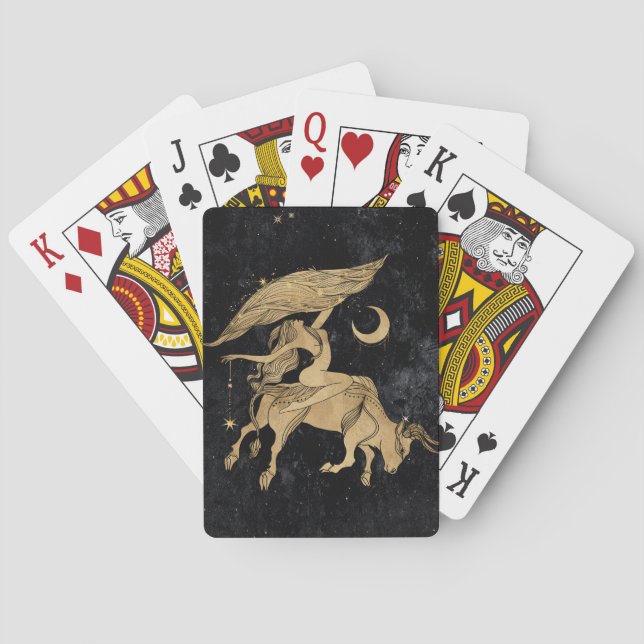 Zodiac Goddess | Cosmic Gold Taurus Astrologie Spielkarten (Rückseite)