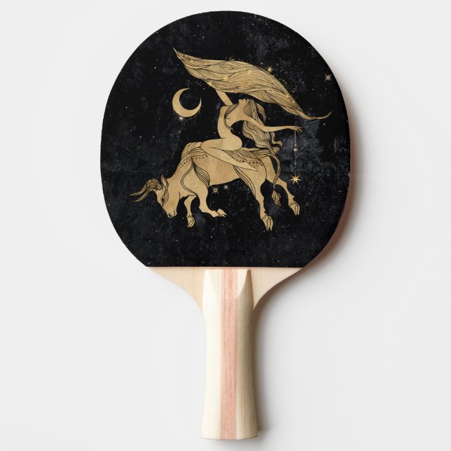 Zodiac Goddess | Cosmic Gold Taurus Astrologie Tischtennis Schläger (Vorderseite)