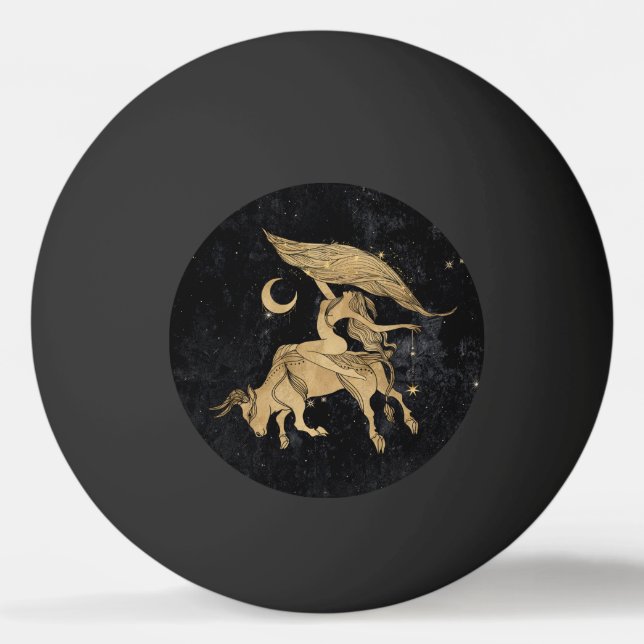 Zodiac Goddess | Cosmic Gold Taurus Astrologie Tischtennisball (Vorderseite)