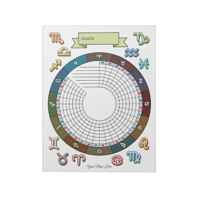 Zodiac Habit Tracker Custom Notepad Notizblock (Rotiert)