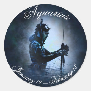 Zodiac Horoskop Astrologie Schild Aquarius Sticker