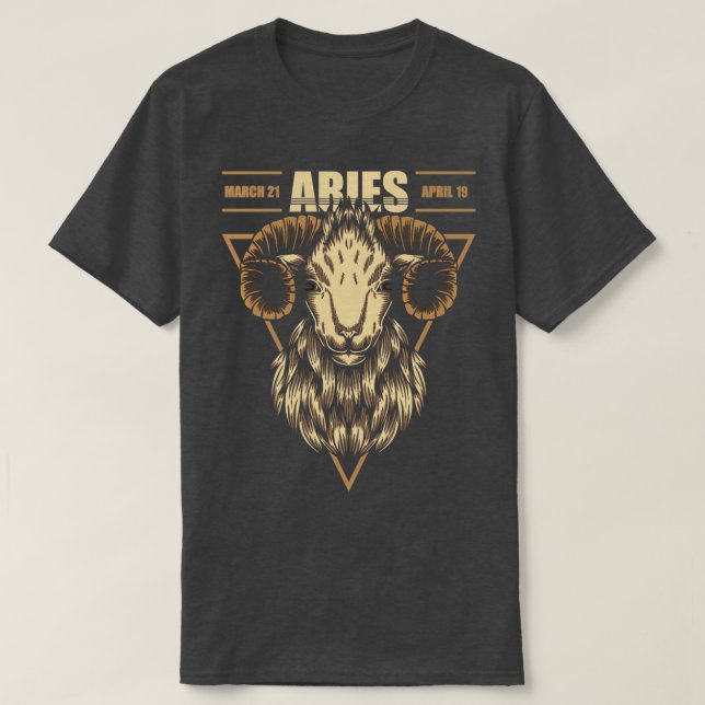 Zodiac Horoskop Sign Aries Astrologie Tarot T-Shirt (Design vorne)