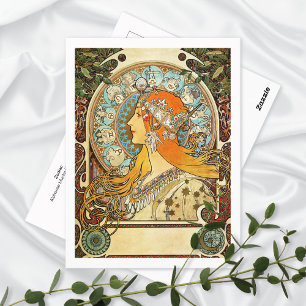 Zodiac Illustration Alphonse Mucha Postkarte