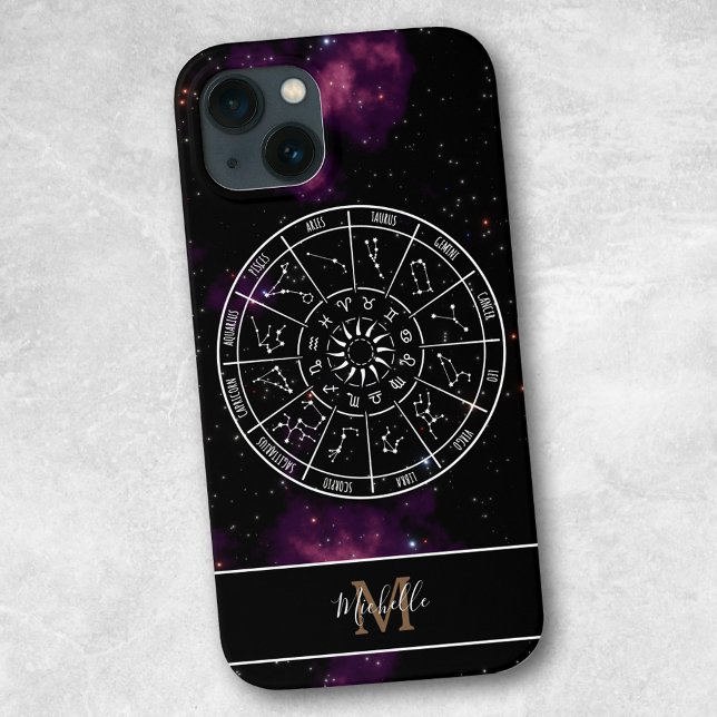 Zodiac iPhone Case | Astrologie-Symbole und Monogr (Von Creator hochgeladen)