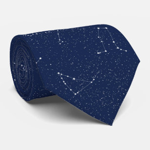 Zodiac-Konstellationen mit einem dunkelblauen Ster Krawatte