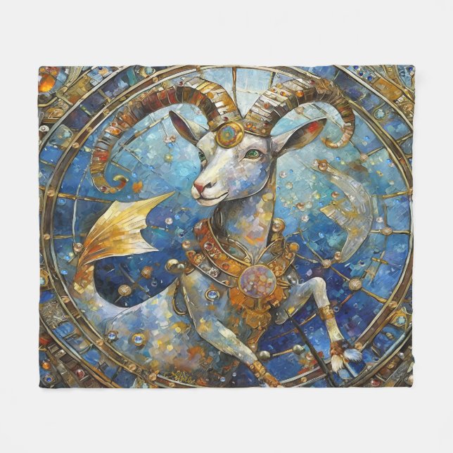 Zodiac - Korn der Meerziege Fleecedecke (Vorderseite (Horizontal))
