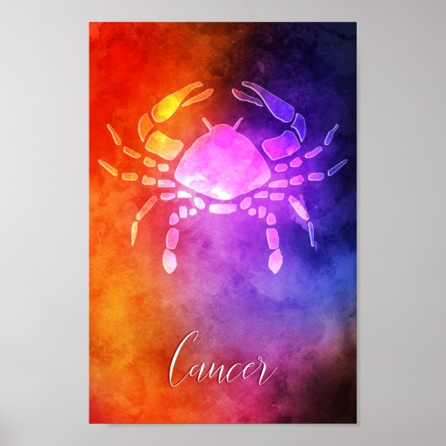 Zodiac : Krebs farbenfrohe Candy Colors Poster (Vorne)