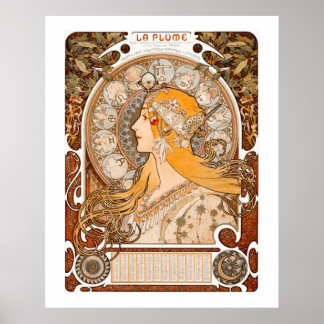 Zodiac La Plume von Alphonse Maria Mucha Poster