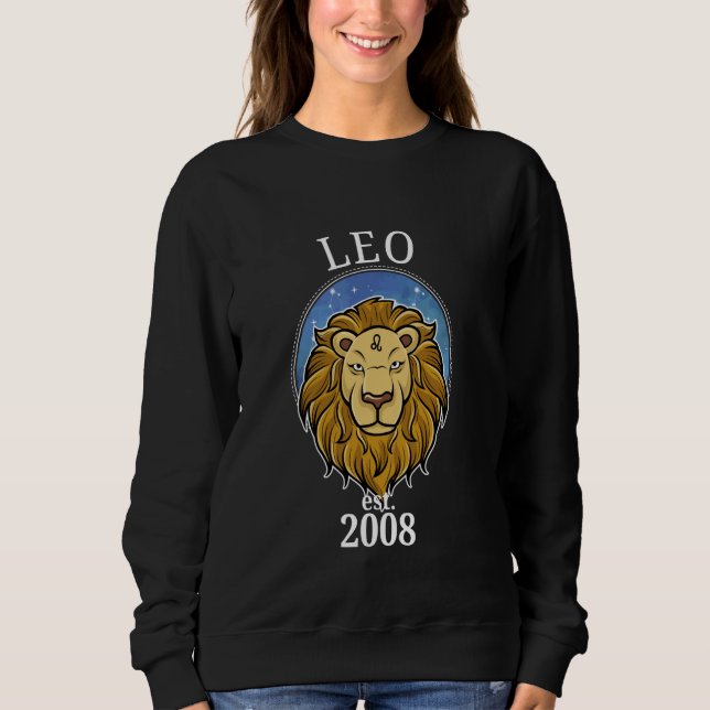 Zodiac Leo Geboren 2008 Sweatshirt (Vorderseite)
