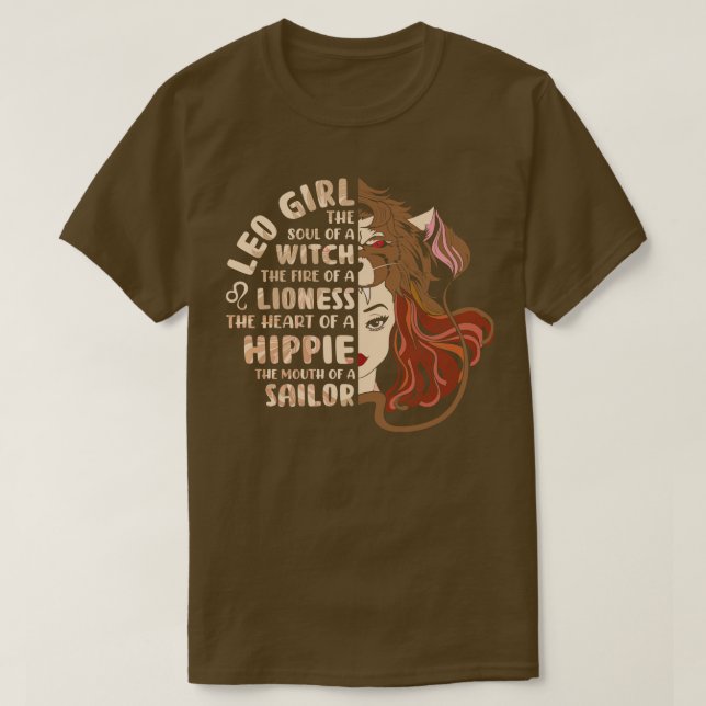 Zodiac Leo Girl T-Shirt (Design vorne)