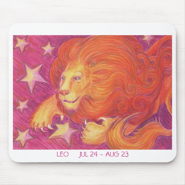 Zodiac Leo mousepad, weißer Rand Mousepad (Vorne)