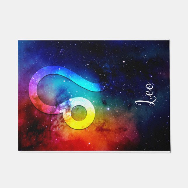 Zodiac : Leo Rainbow Space Fußmatte (Vorderseite)