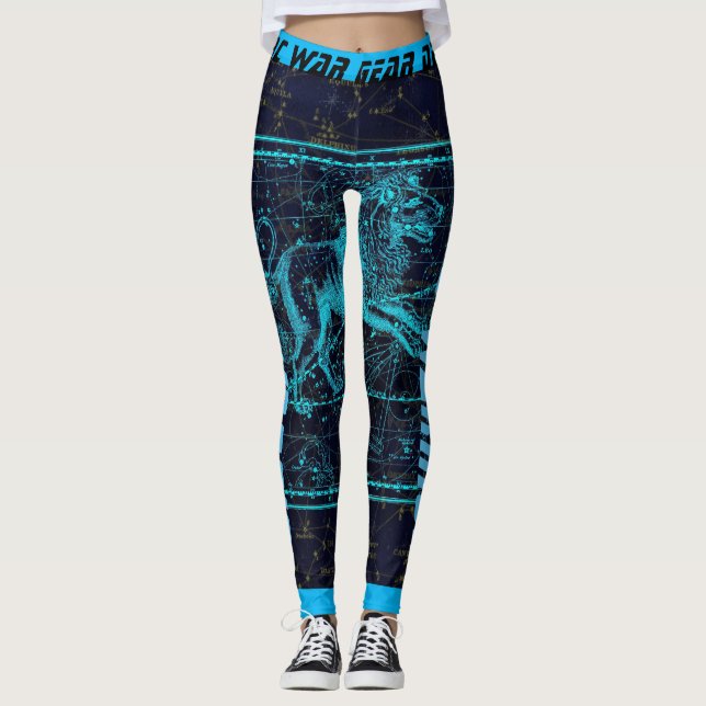 Zodiac Leo Star Karte Leggings (Vorderseite)