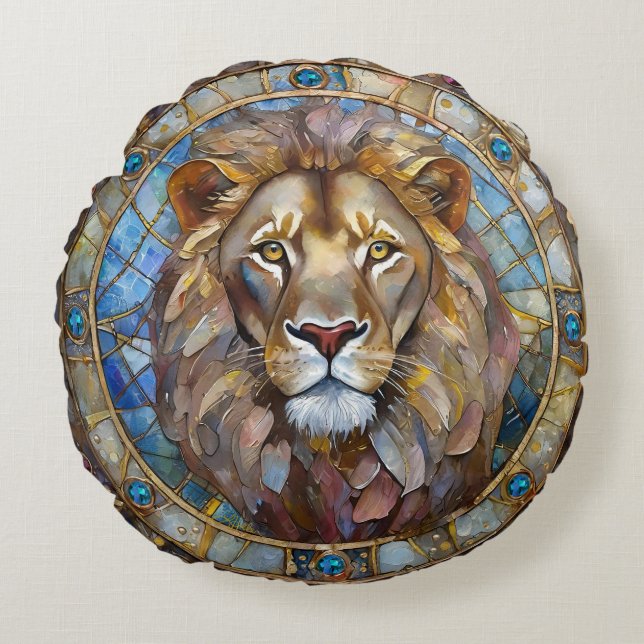 Zodiac - Leo the Lion Rundes Kissen (Vorderseite)