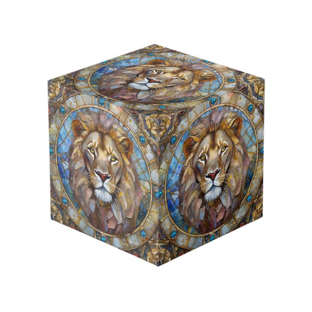 Zodiac - Leo the Lion Würfel (Vorderseite Schrägansicht)