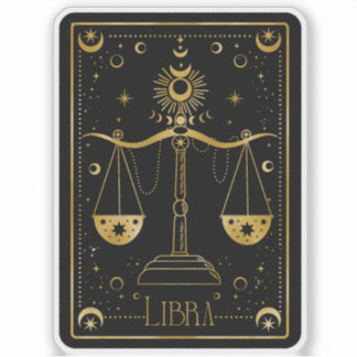 Zodiac Libra Astrologisches Schwarz-Weiß-Aufkleber Aufkleber