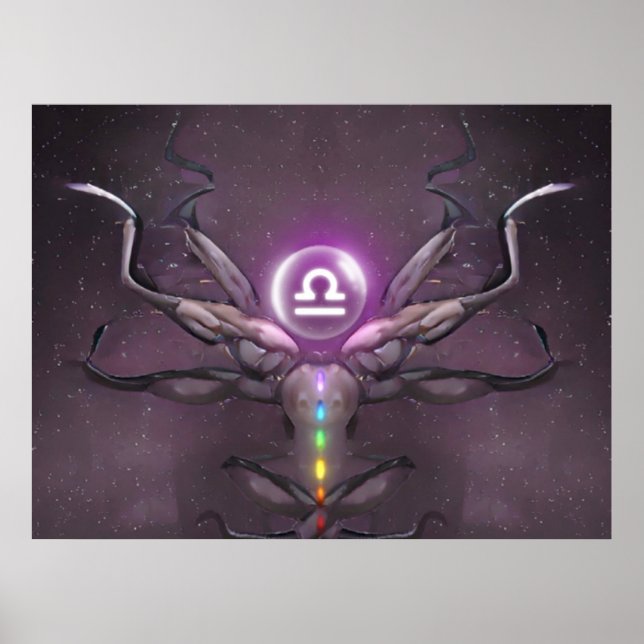 Zodiac Libra Horoskop Zeichenposter Poster (Vorne)