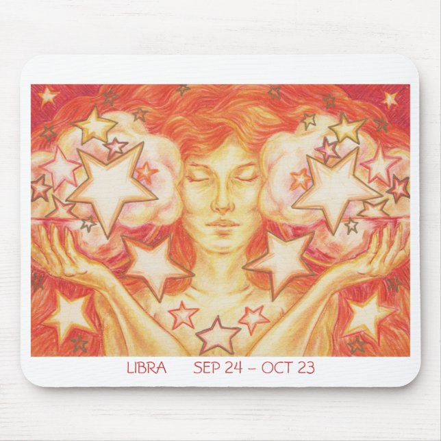 Zodiac Libra mousepad, weißer Rand Mousepad (Vorne)