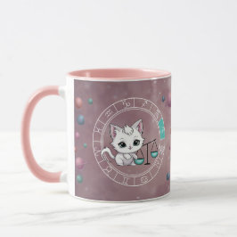 Zodiac libra Niedlich Cat Wheel Planet Astrologie Tasse