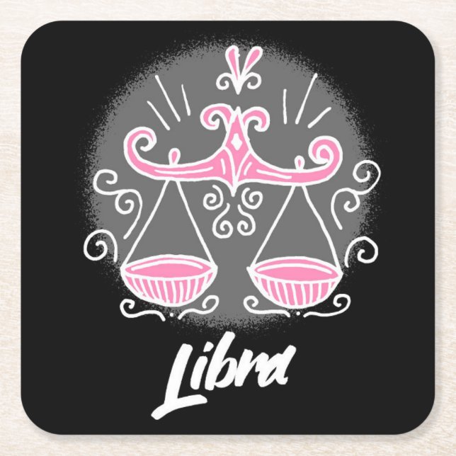 Zodiac Libra Rechteckiger Pappuntersetzer (Vorderseite)