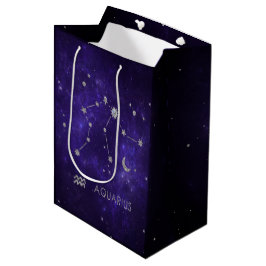 Zodiac Lila Aquarius | Astrologie Horoskop Mittlere Geschenktüte