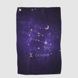 Zodiac Lila Gemini | Kosmisches Astrologie Horosko Golfhandtuch