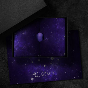 Zodiac Lila Gemini Kosmisches Astrologie Horosko Seidenpapier