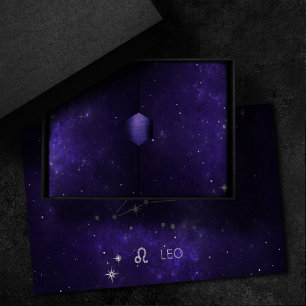 Zodiac Lila Leo   Kosmisches Astrologie Horoskop Seidenpapier