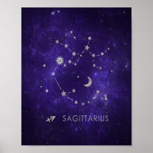 Zodiac Lila Sagittarius Astrologie Horoskop Poster