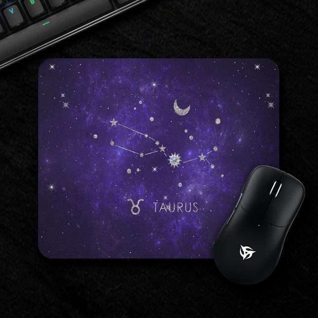 Zodiac Lila Taurus | Kosmisches Astrologie Horosko Mousepad (Von Creator hochgeladen)
