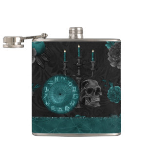 Zodiac Magic   Dunkelgrüne, Aquamarine Rose des Sc Flachmann