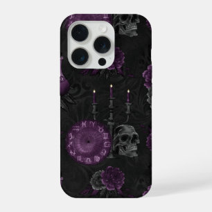 Zodiac Magic   Dunkle Lila Pflaumengotik Rose iPhone 15 Pro Hülle