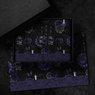 Zodiac Magic   Rose des gotischen Schädels Mittern Seidenpapier