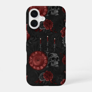 Zodiac-Magie-Karmesinrot Henna-Rot-gotischer Tot iPhone 16 Hülle