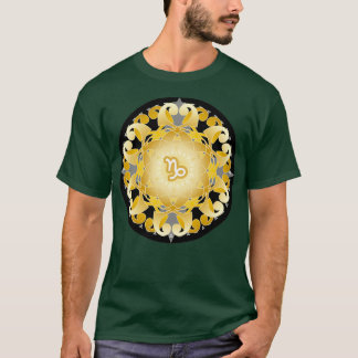 Zodiac Mandala CAPRICORN Black T-Shirt