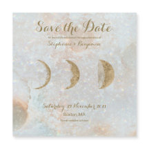 Zodiac Moon Blue Celestial Save the Date Magnet