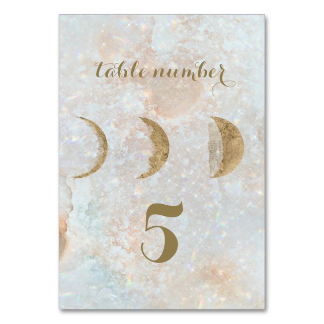 Zodiac Moon Ice Blue Celestia Gold Numéro de table (Par défaut)
