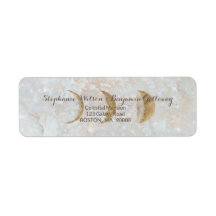 Zodiac Moon Ice Blue Celestial Gold Rücksendeadres