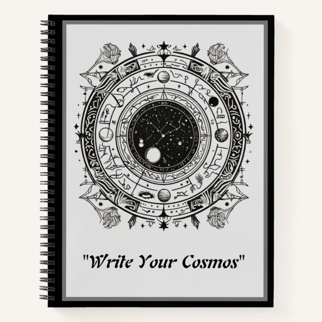 Zodiac-Muster: kompliziertes Himmelsdesign Notizbuch (Vorderseite)