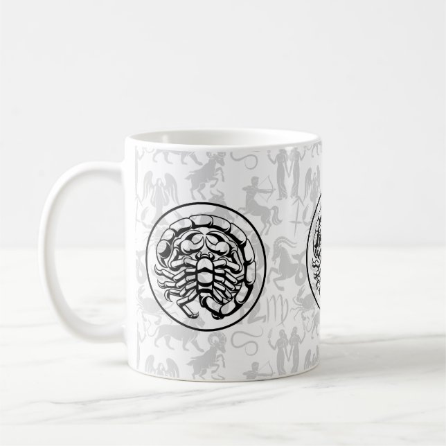 Zodiac Pattern Z02 - Scorpio.w Kaffeetasse (Links)