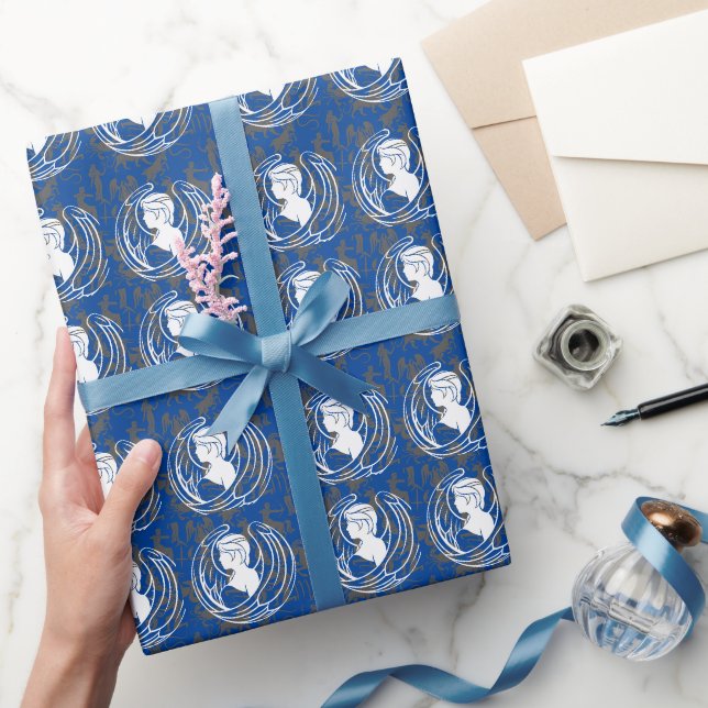 Zodiac Pattern Z02 - Virgo.b Blue BG Geschenkpapier (Schenken)