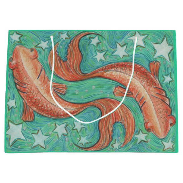 Zodiac Pisces Geschenktasche groß Große Geschenktüte (Vorderseite)