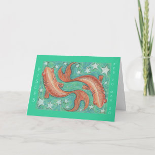 Zodiac Pisces 'Happy Birthday' Grüße Karte