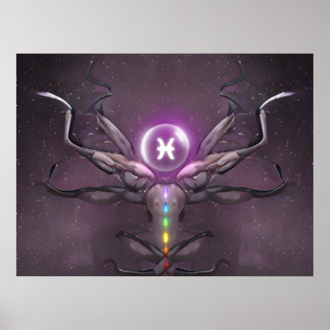 Zodiac Pisces Horoscope Zeichenposter Poster (Vorne)