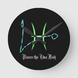 Zodiac Pisces Round Clock Runde Wanduhr