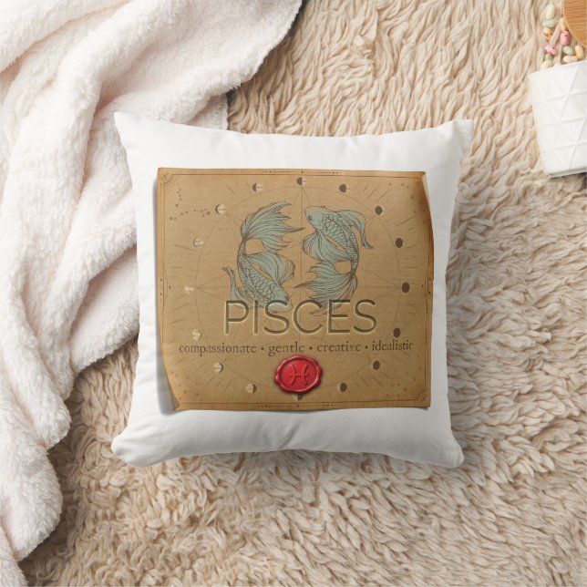 Zodiac - Pisces - Throw Pillow Kissen (Decke)
