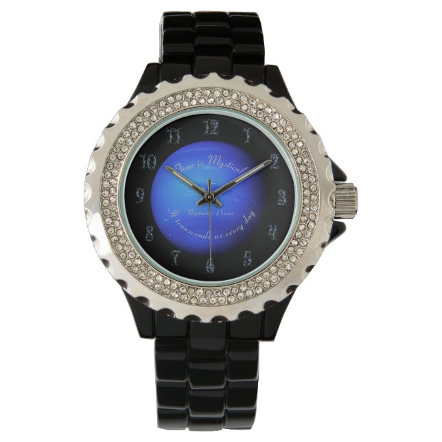 Zodiac Planet Neptune Astronomie Pisces Acrylic Armbanduhr (Vorderseite)