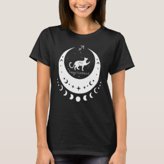 Zodiac Sagittarius Horoscope Astrology Cat Crescen T-Shirt
